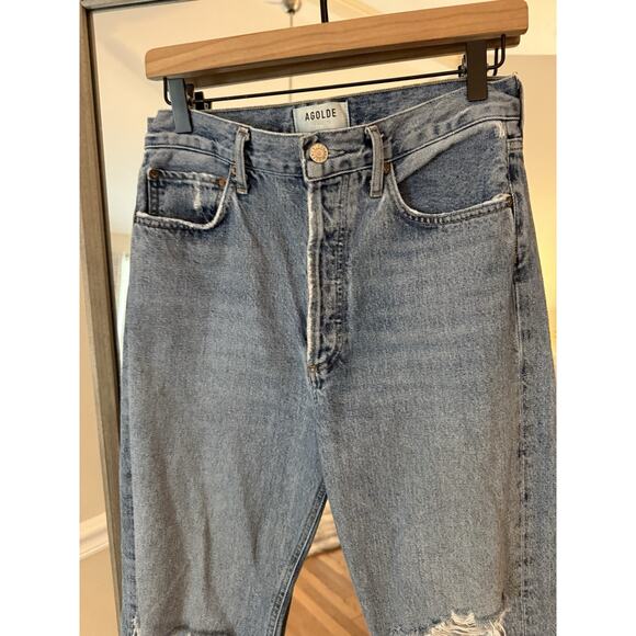 AGOLDE 90s Pinch Waist Distressed High Rise Jeans Size 27 - Picture 3 of 5
